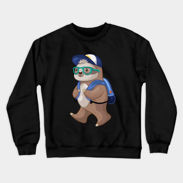 Cute Sloth Student Crewneck Sweatshirt by HamilcArt